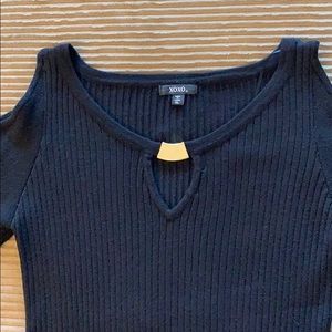 XOXO Cold Shoulder Sweater